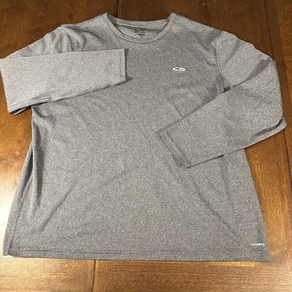 Champion Men's DuoDry Long Sleeve Crew Neck Gray Tall/Long XL